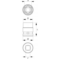 YATO Cheie tubulara hexagonala de impact 29mm, pri..